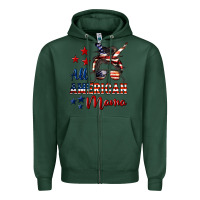 Sports Green All American Mama Zipper Hoodie - LillyAllenDesigns
