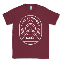 Burgundy Breckenridge Colorado Bear Mountains Trees Hiking Classic Tee - lanVoArt