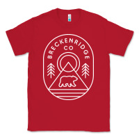 Red Breckenridge Colorado Bear Mountains Trees Hiking Classic Tee - lanVoArt