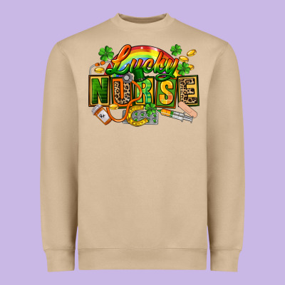 Lucky Nurse Heavyweight Sweatshirt Designed By Fadigitalartstudio
