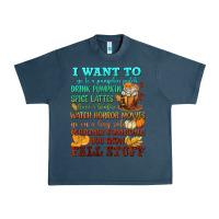 Midnight Navy I want to Fall stuff Urban Heavy Tee - NancyCooperArtShop