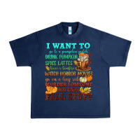 Navy I want to Fall stuff Urban Heavy Tee - NancyCooperArtShop