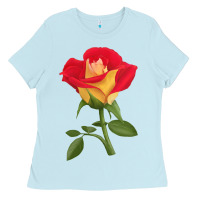 Baby Blue Ketchup And Mustard Rose Ladies Tee - LillyAllenDesigns
