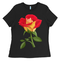 Black Ketchup And Mustard Rose Ladies Tee - LillyAllenDesigns