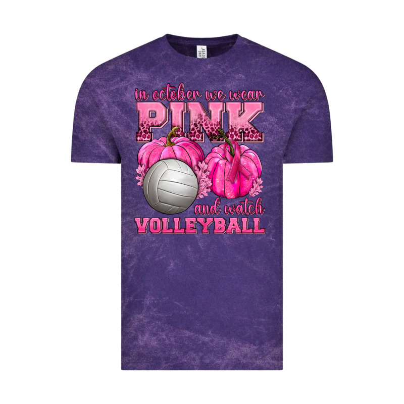 In October We Wear Pink And Watch Volleyball Vintage Tee by texasbilliewilder | Teevron