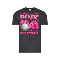 Vintage Black In October We Wear Pink and Watch Volleyball Vintage Tee - texasbilliewilder