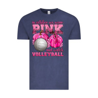 Vintage Denim In October We Wear Pink and Watch Volleyball Vintage Tee - texasbilliewilder