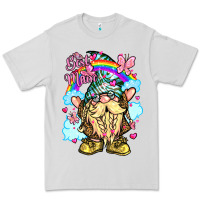 Dove Grey best mom gnome rainbow clouds butterfly glitter Premium Tee - LillyAllenDesigns
