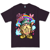 Plum best mom gnome rainbow clouds butterfly glitter Premium Tee - LillyAllenDesigns