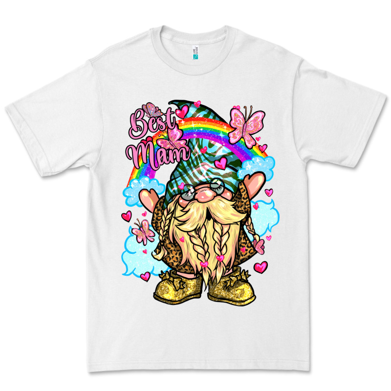 Best Mom Gnome Rainbow Clouds Butterfly Glitter Premium Tee by LillyAllenDesigns | Teevron
