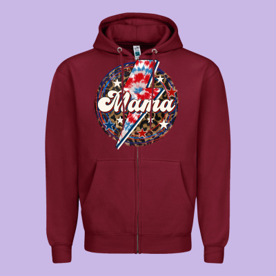 Western Mama Patriotic 4th Of July Zipper Hoodie Designed By Lillyallendesigns