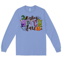 Colony Blue resting witch face Long Sleeve Tee - CowGirlArtShop
