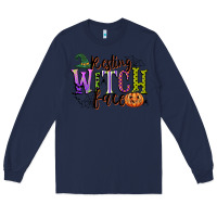 Navy resting witch face Long Sleeve Tee - CowGirlArtShop