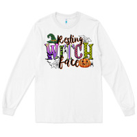 White resting witch face Long Sleeve Tee - CowGirlArtShop