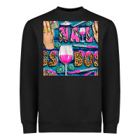 Black nail boss money hand and wine with gemstone leopard and zebra seamless Heavyweight Sweatshirt - BundleAndBundleShop