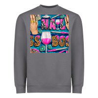Storm nail boss money hand and wine with gemstone leopard and zebra seamless Heavyweight Sweatshirt - BundleAndBundleShop