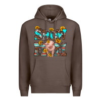 Coffee show mom pig Premium Hoodie - RanaPortraitStore