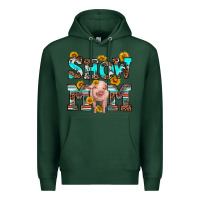 Sports Green show mom pig Premium Hoodie - RanaPortraitStore