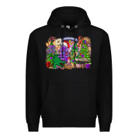Black christmas louisiana mardi gras trees Premium Hoodie - FaDigitalArtStudio