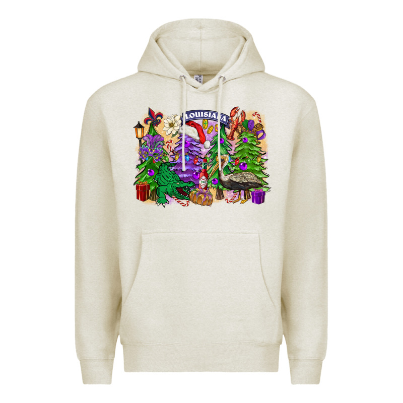 Christmas Louisiana Mardi Gras Trees Premium Hoodie by FaDigitalArtStudio | Teevron