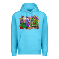 Ocean Blue christmas louisiana mardi gras trees Premium Hoodie - FaDigitalArtStudio