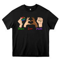 Black Peace Love Pride Heavy Core Tee - BundleAndBundleShop
