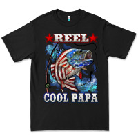 Black reel cool papa american flag bass fishing Premium Tee - LillyAllenDesigns
