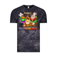 Cloud Black happy hallothanksmas coffee cups with ghost turkey Vintage Tee - texasbilliewilder