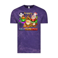 Cloud Purple happy hallothanksmas coffee cups with ghost turkey Vintage Tee - texasbilliewilder