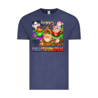 Vintage Denim happy hallothanksmas coffee cups with ghost turkey Vintage Tee - texasbilliewilder