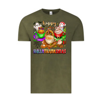 Vintage Olive happy hallothanksmas coffee cups with ghost turkey Vintage Tee - texasbilliewilder