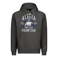 Charcoal Heather Alaska The Last Frontier Premium Hoodie - lanVoArt