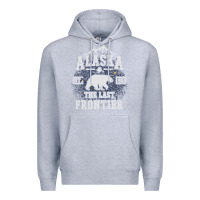 Heather Grey Alaska The Last Frontier Premium Hoodie - lanVoArt