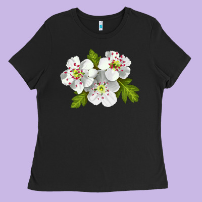 Hawthorn Flower Ladies Tee Designed By Lillyallendesigns