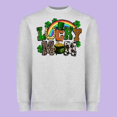 Lucky Mom St. Patricks Day Heavyweight Sweatshirt Designed By Fadigitalartstudio