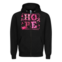 Black Hope Breast Cancer Awareness Fall Zipper Hoodie - LillyAllenDesigns