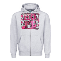 Heather Grey Hope Breast Cancer Awareness Fall Zipper Hoodie - LillyAllenDesigns