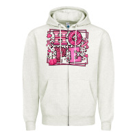 Oatmeal Heather Hope Breast Cancer Awareness Fall Zipper Hoodie - LillyAllenDesigns
