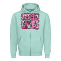 Seafoam Hope Breast Cancer Awareness Fall Zipper Hoodie - LillyAllenDesigns