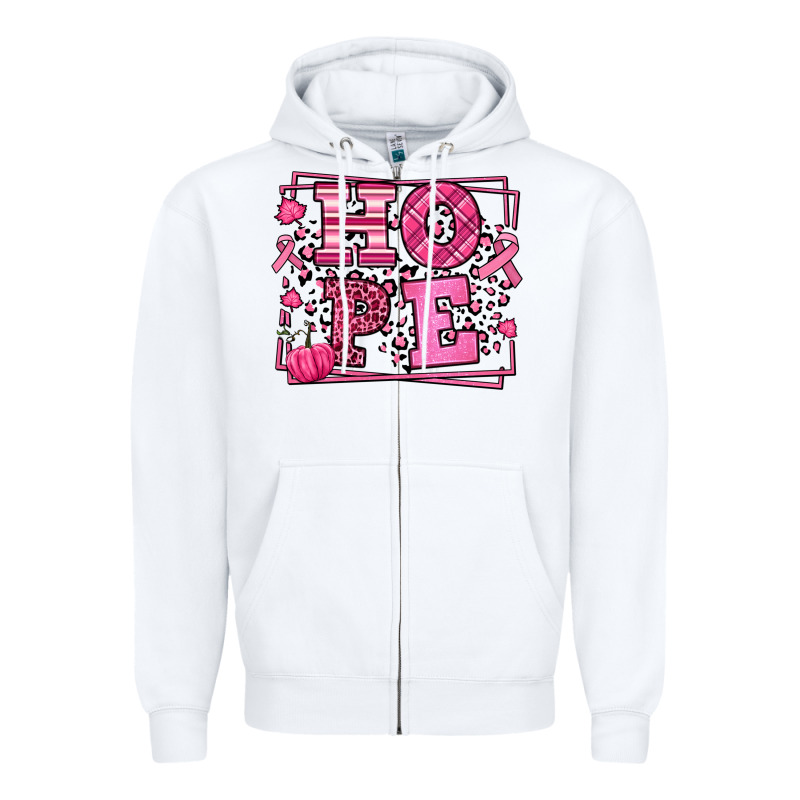 Hope Breast Cancer Awareness Fall Zipper Hoodie by LillyAllenDesigns | Teevron