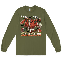 Army Green tis the season football halloween Long Sleeve Tee - CowGirlArtShop