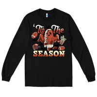 Black tis the season football halloween Long Sleeve Tee - CowGirlArtShop