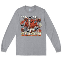 Heather Grey tis the season football halloween Long Sleeve Tee - CowGirlArtShop