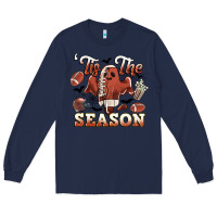 Navy tis the season football halloween Long Sleeve Tee - CowGirlArtShop