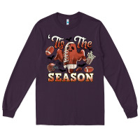 Plum tis the season football halloween Long Sleeve Tee - CowGirlArtShop