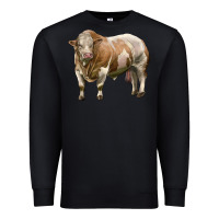 Black simmental bull Premium Sweatshirt - LillyAllenDesigns