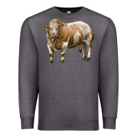 Charcoal Heather simmental bull Premium Sweatshirt - LillyAllenDesigns