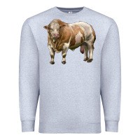 Heather Grey simmental bull Premium Sweatshirt - LillyAllenDesigns