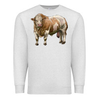 Oatmeal Heather simmental bull Premium Sweatshirt - LillyAllenDesigns