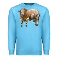 Ocean Blue simmental bull Premium Sweatshirt - LillyAllenDesigns